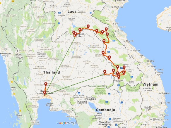 Routeplan Laos 2016